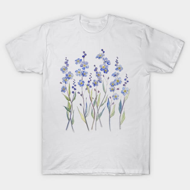 Blue Forget Me Not Bloom T-Shirt by JessicaRose